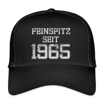 Feinspitz seit 1965 Geburtstag Spruch - Trucker Cap - Schwarz/Schwarz - Vorne