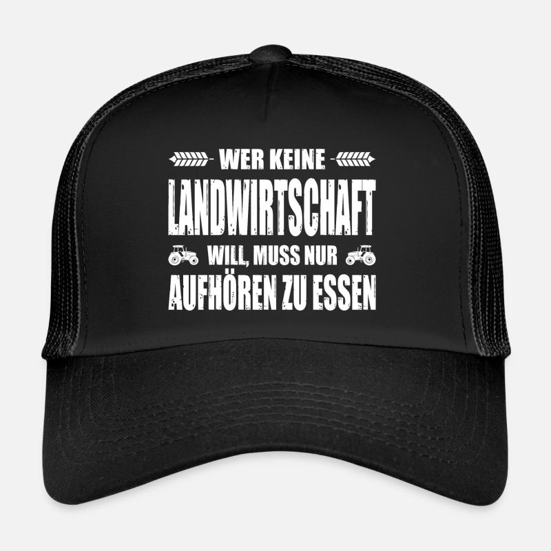 Bauerndemo Aufkleber Bauernprotest Landwirt Demo - Trucker Cap - Schwarz/Schwarz
