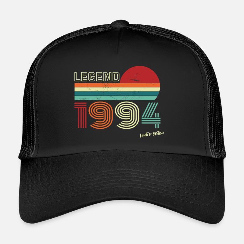 Legend 1994 Geburtstagsshirt Geschenk Jubiläum - Trucker Cap - Schwarz/Schwarz