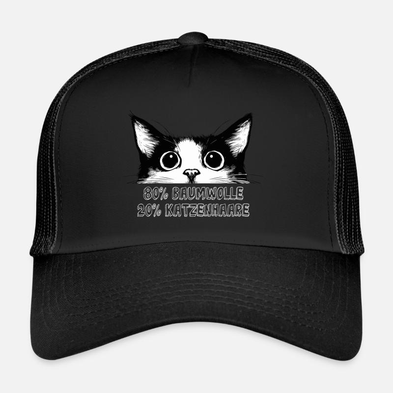 Katze 80% Baumwolle 20% Katzenhaare Lustig Spruch Trucker Cap