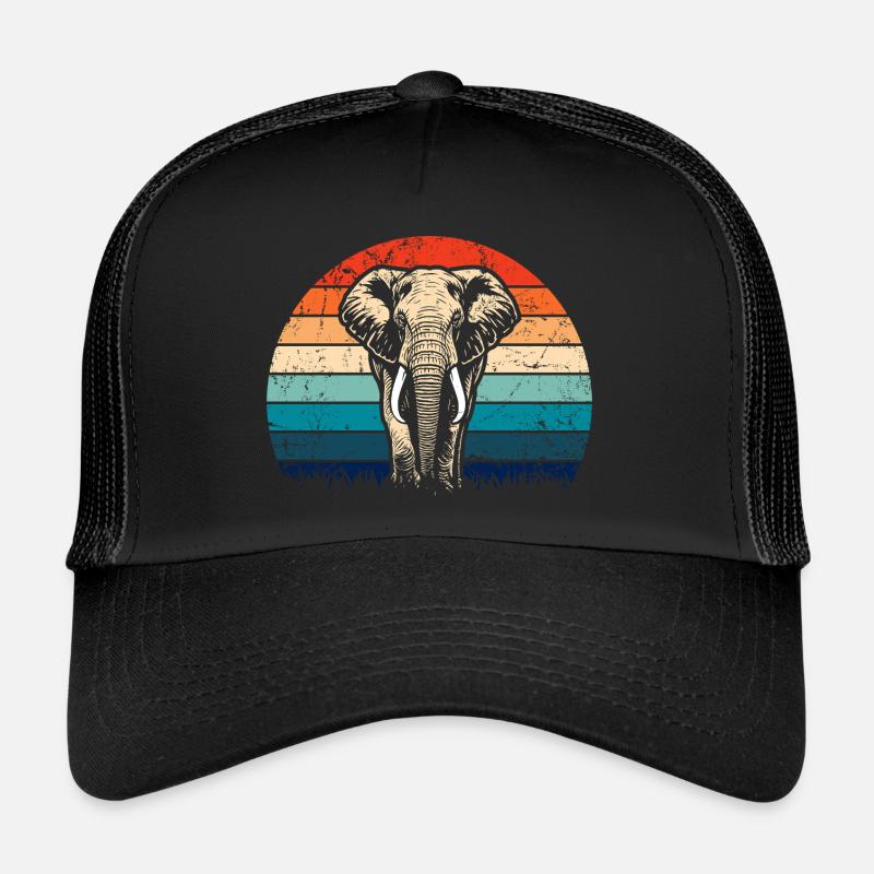 Elephant - big game, tusk, ivory sunset Trucker Cap