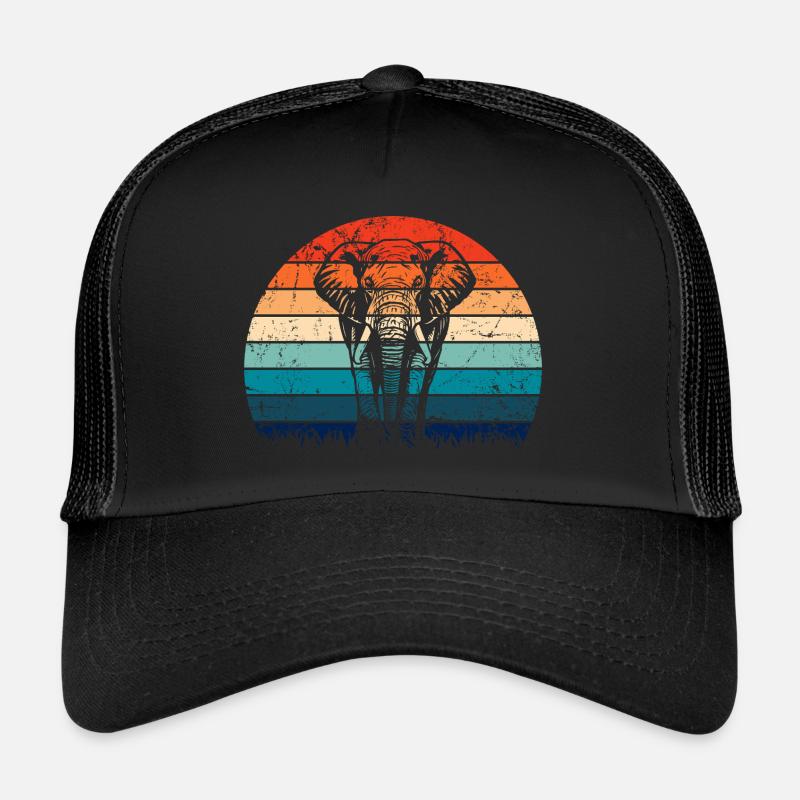 Elefant - Großwild, Stoßzahn, Elfenbein sunset Trucker Cap