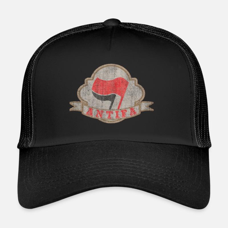 FLAGGEN DER ANTIF - Trucker Cap - Schwarz/Schwarz