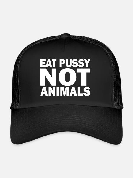 Eat pussy not animals - Trucker Cap - black/black - Front