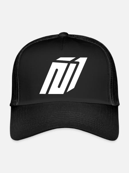 Résumé N lettre - Casquette trucker  - noir/noir - Devant