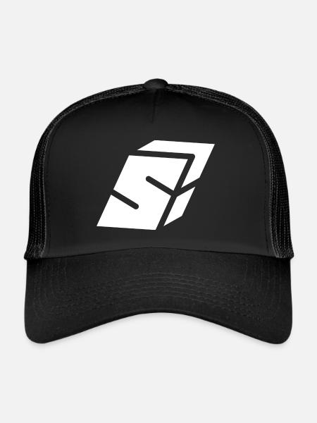 Abstract S letter - Trucker Cap - black/black - Front