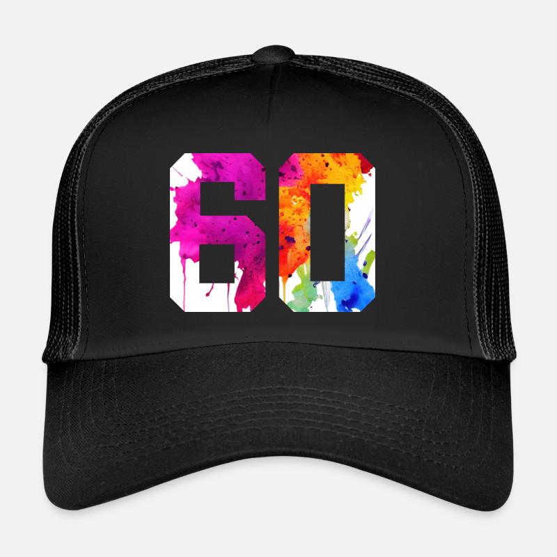NUMÉRO 60 ANS 60E ANNIVERSAIRE - Casquette trucker  - noir/noir