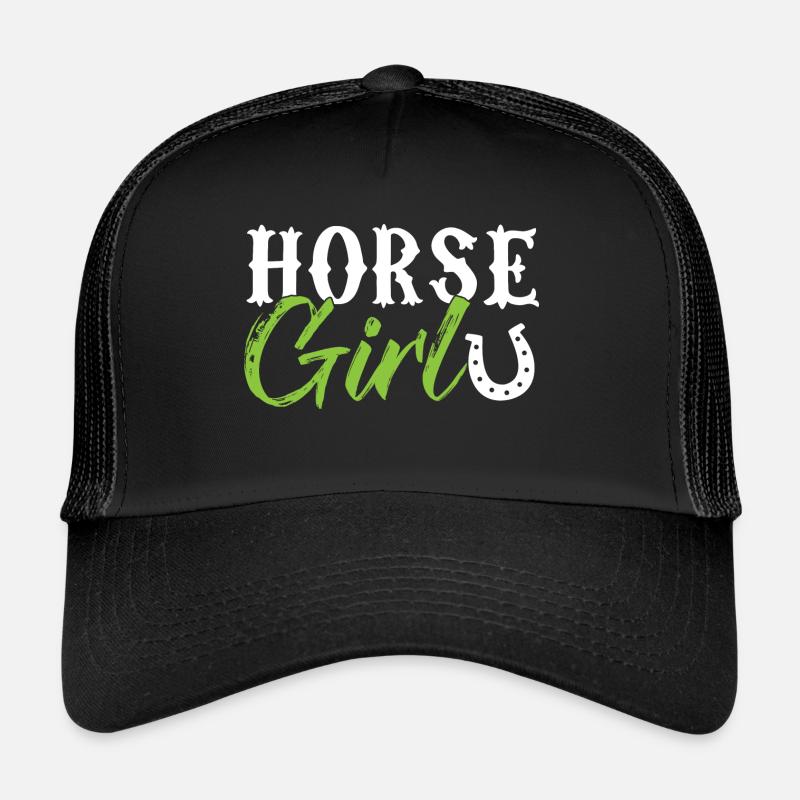 Cheval Fille - Pferdemädchen fer à cheval d'équitation Casquette trucker 