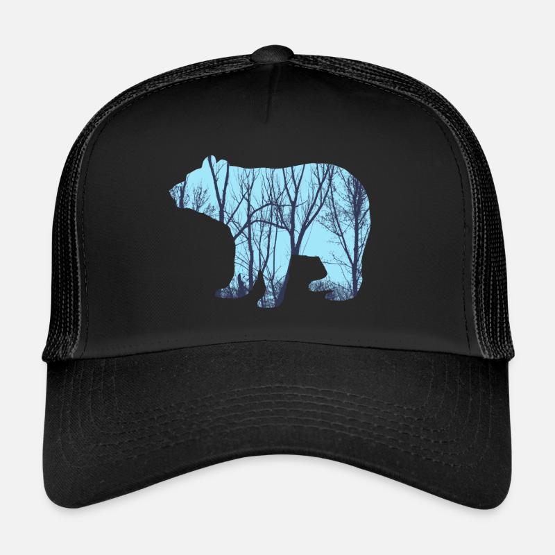 animal trees graphic graphic - Trucker Cap - black/black