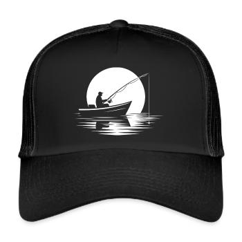 Pêche de nuit - Casquette trucker  - noir/noir - Devant