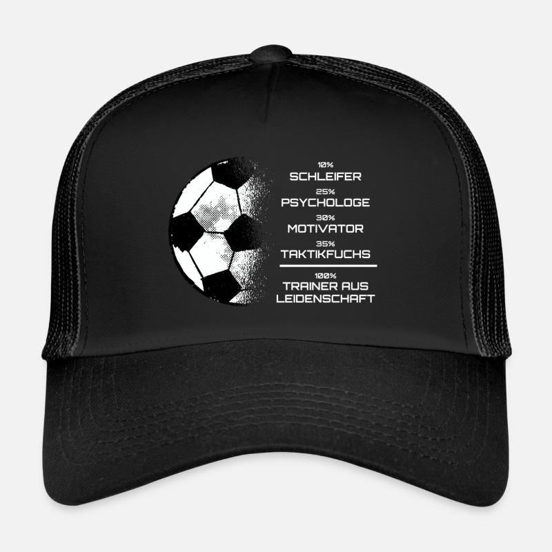 Fußballtrainer aus Leidenschaft Spruch Trainer - Trucker Cap - Schwarz/Schwarz