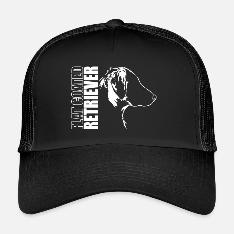 FLAT COATED RETRIEVER Profil Hunde Hund Wilsigns - Trucker Cap - Schwarz/Schwarz