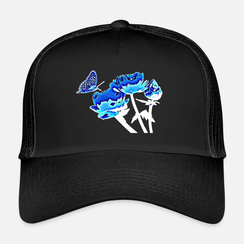 Papillon et fleurs Casquette trucker 
