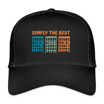 DAD Guitar chords, best dad musician retro vintage - Trucker Cap - black/black - Front