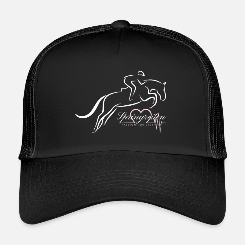 Springreiten aus Leidenschaft - Trucker Cap - Schwarz/Schwarz