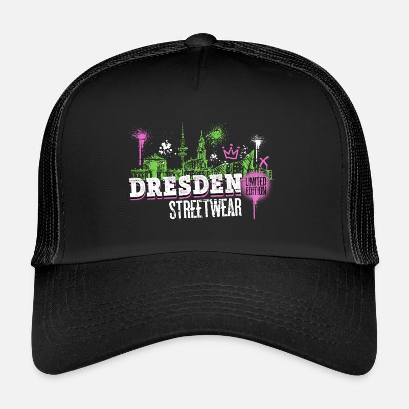 Dresden Skyline City Germany Graffiti Trucker Cap
