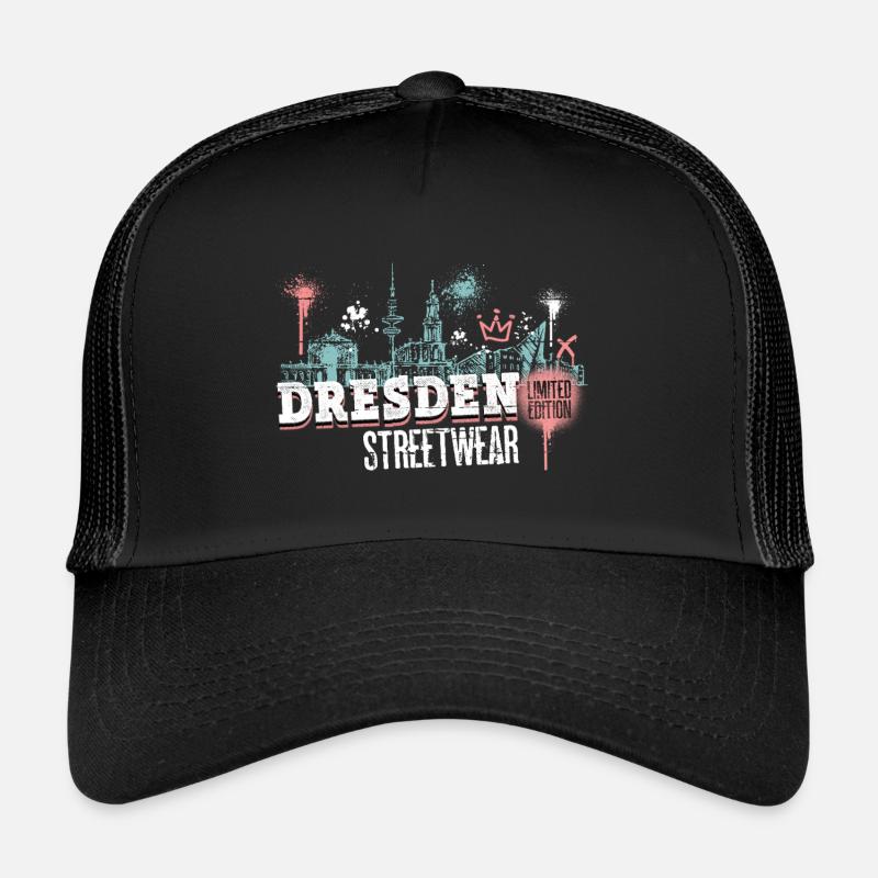 Dresden Skyline City Germany Graffiti Trucker Cap