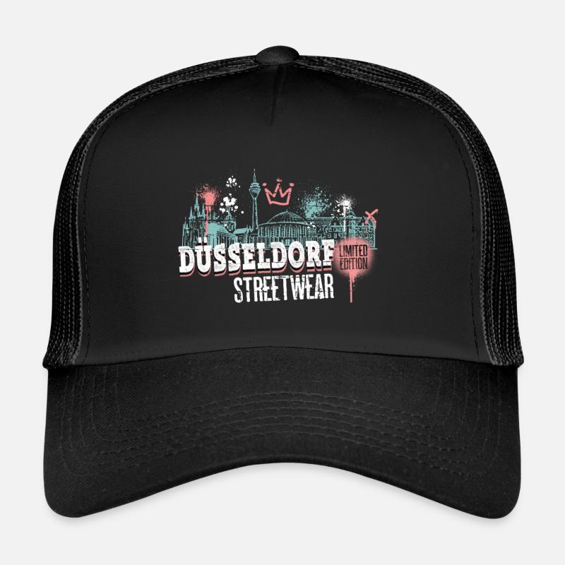 Dusseldorf Skyline City Germany Graffiti Trucker Cap