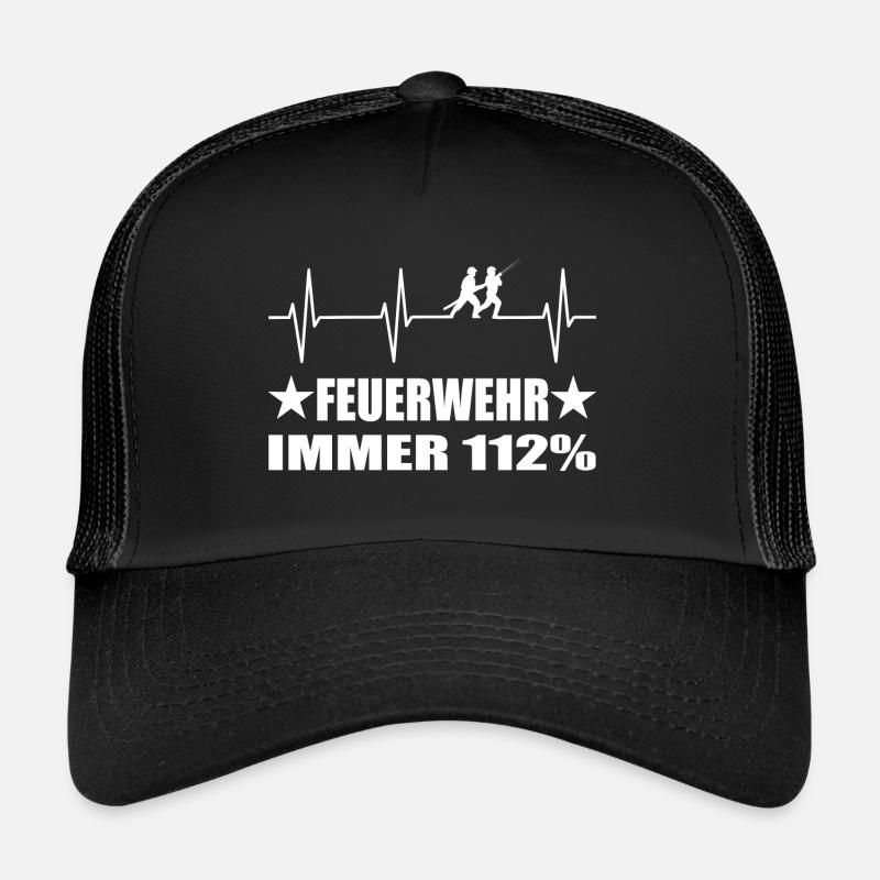 Feuerwehr - Trucker Cap - Schwarz/Schwarz