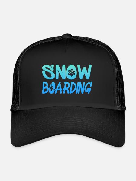 snowboarding - Trucker Cap - Schwarz/Schwarz - Vorne