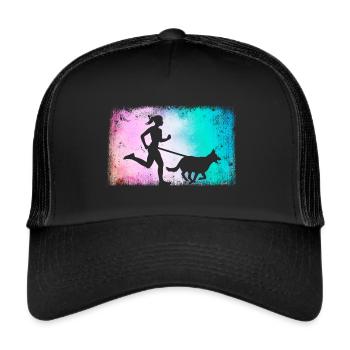 Canicross Runner Cross Country Canicross Filles - Casquette trucker  - noir/noir - Devant