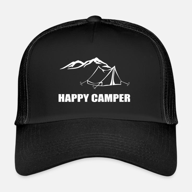 camping - Trucker Cap - Schwarz/Schwarz