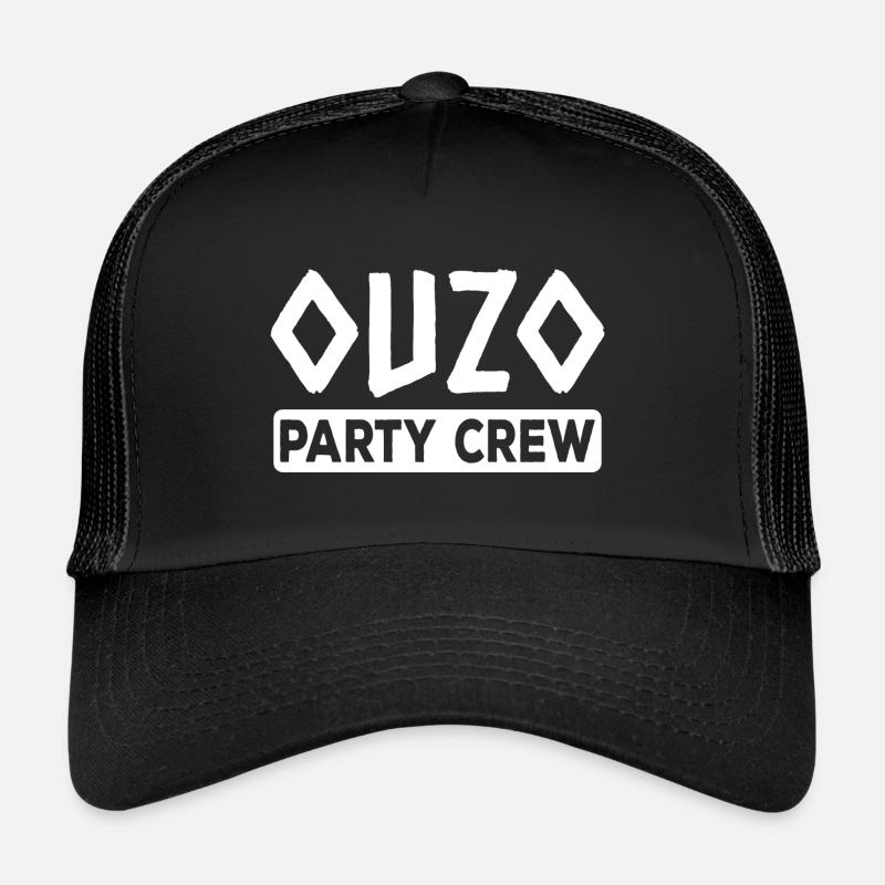 Ouzo Party Crew Greece saying Greek Trucker Cap