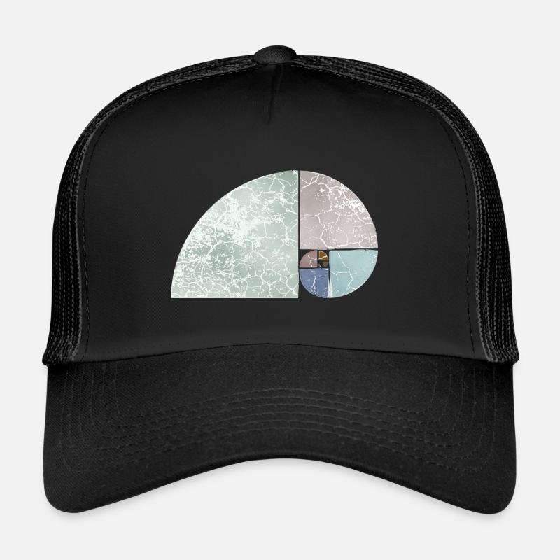 Fibonacci Spiral Sequence - Light Colored 1 - Trucker Cap - Schwarz/Schwarz