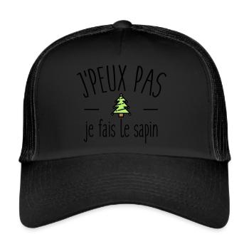Je peux pas je fais le sapin - Casquette trucker  - noir/noir - Devant