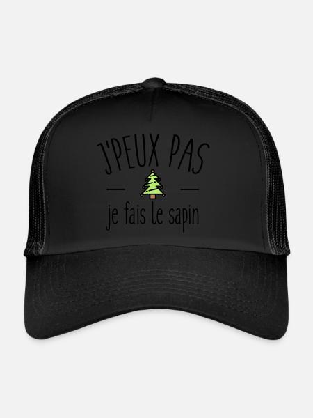 Je peux pas je fais le sapin - Casquette trucker  - noir/noir - Devant