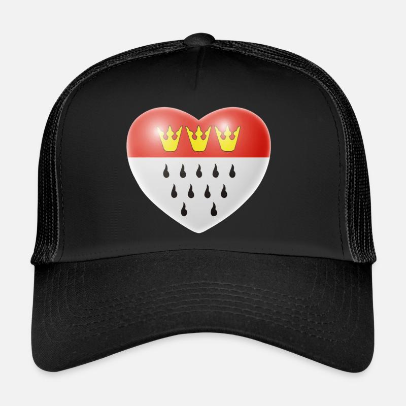 Herz (Köln) - Trucker Cap - Schwarz/Schwarz