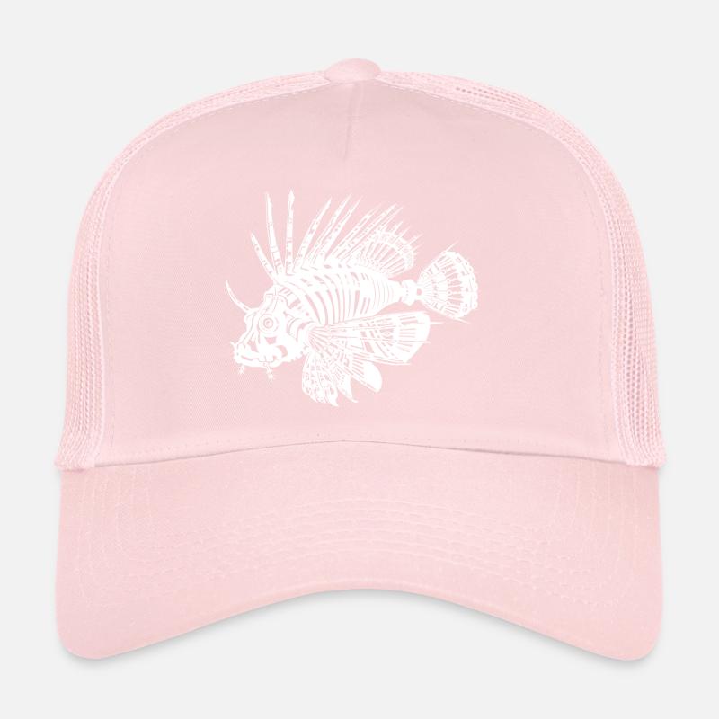 Poisson-lion blanc Casquette trucker 