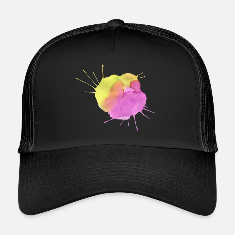 Farbklecks - Trucker Cap - Schwarz/Schwarz