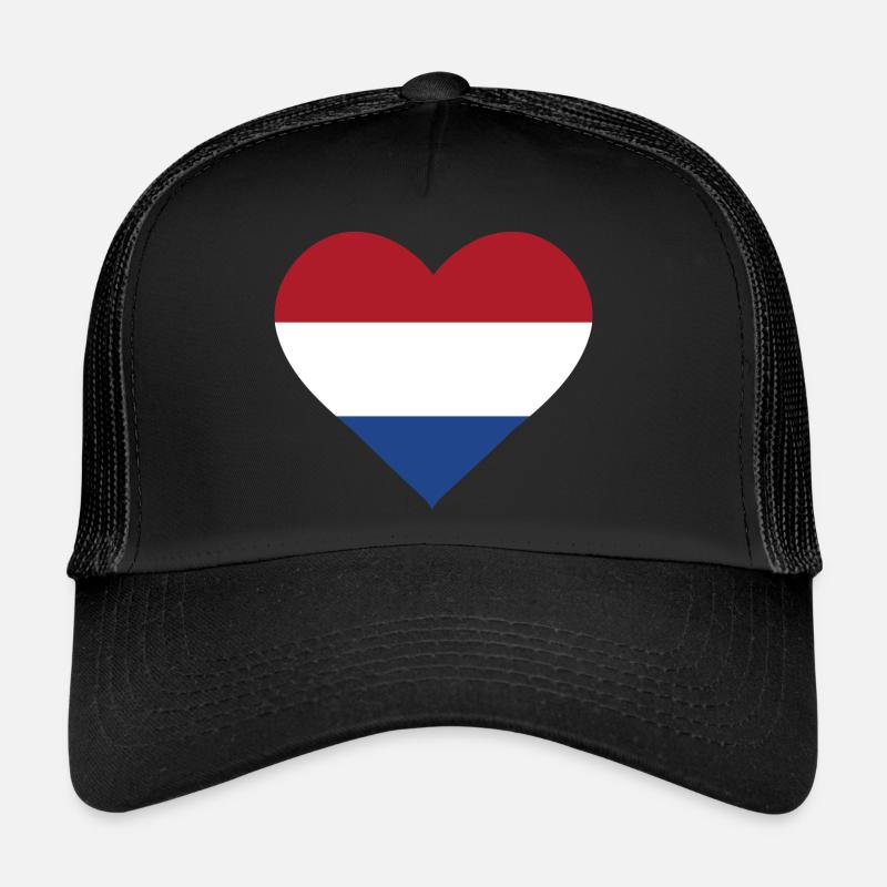 Holland Netherlands at heart Gift idea - Trucker Cap - black/black