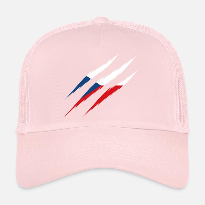 Czech Republic flag scratch claw scratching EU CZ Trucker Cap