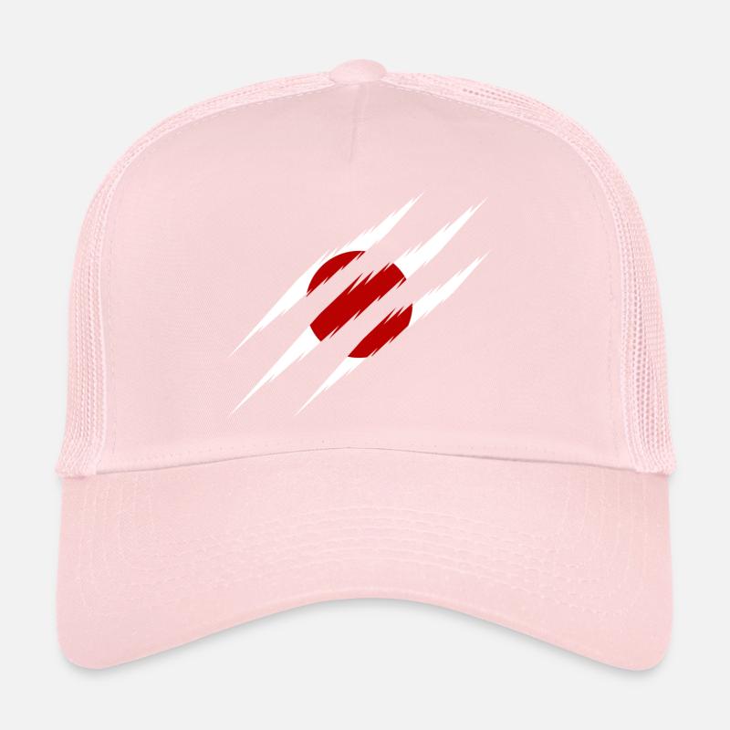 Japan Flag Scratch Cut Trucker Cap