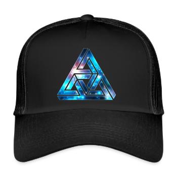 Impossible Triangle, Optical Illusion, Galaxy - Trucker Cap - black/black - Front