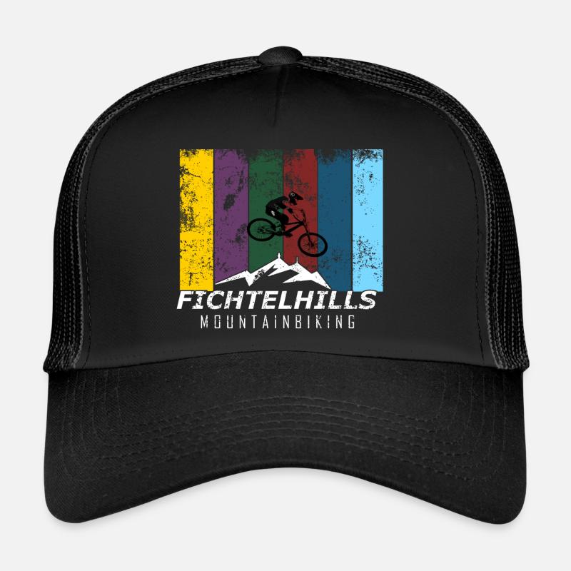 Fichtelhills mountainbiker bunt - Trucker Cap - Schwarz/Schwarz