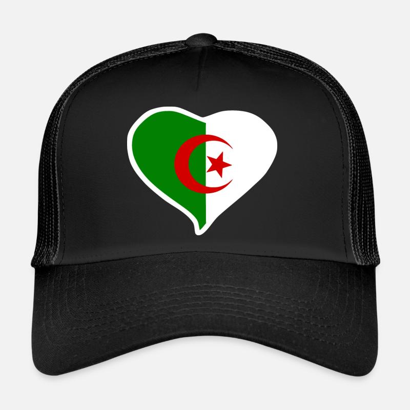 Drapeau coeur Algérie Casquette trucker 