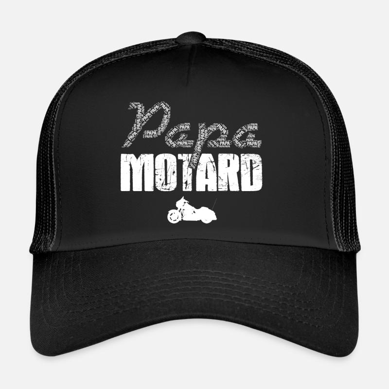 Dad biker gift best dad motorcycle - Trucker Cap - black/black