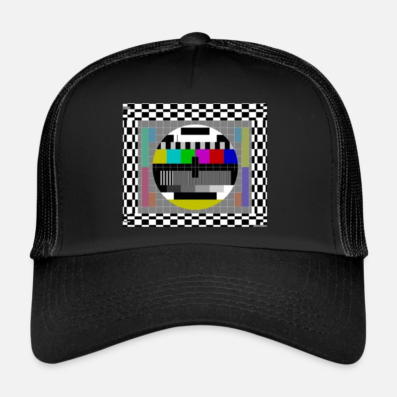 Face mask TV test pattern mask retro television Trucker Cap