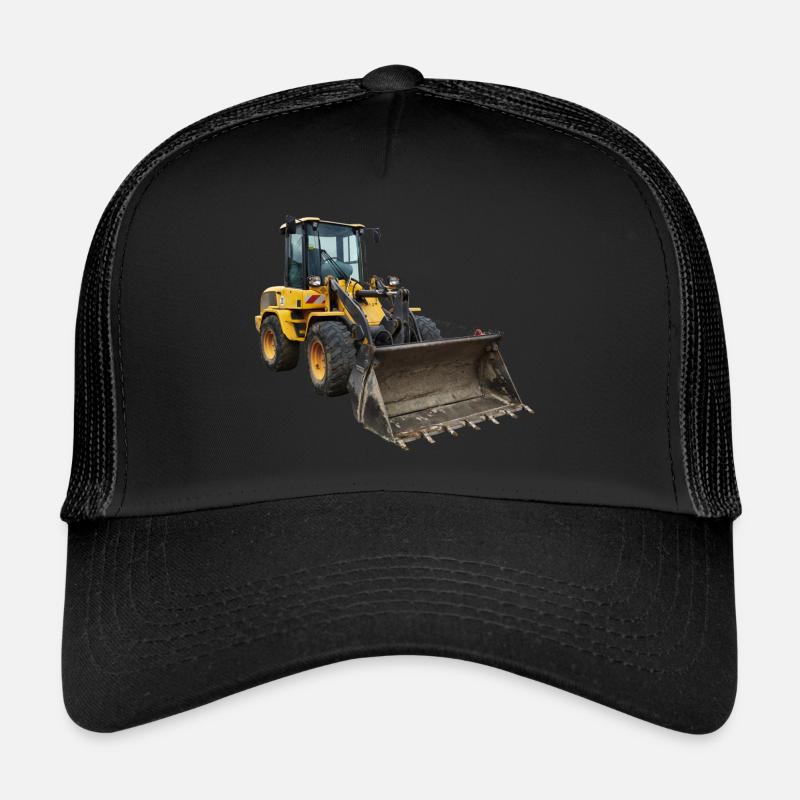 Gelber Bagger - Trucker Cap - Schwarz/Schwarz