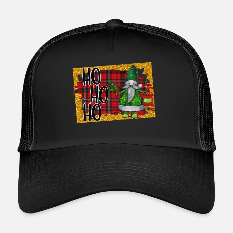 Weihnachten Ho Ho Ho - Trucker Cap - Schwarz/Schwarz
