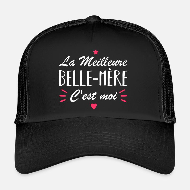 la meilleure belle-mère c'est moi - Casquette trucker  - noir/noir