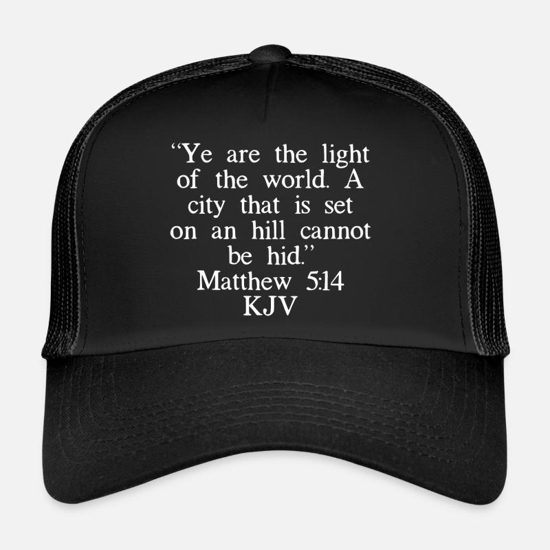 Matthew 5:14 KJV (White Font) - Trucker Cap - black/black