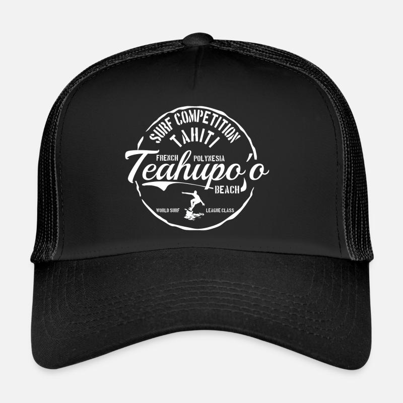 Surf at Teahupoo Tahiti - Trucker Cap - Schwarz/Schwarz
