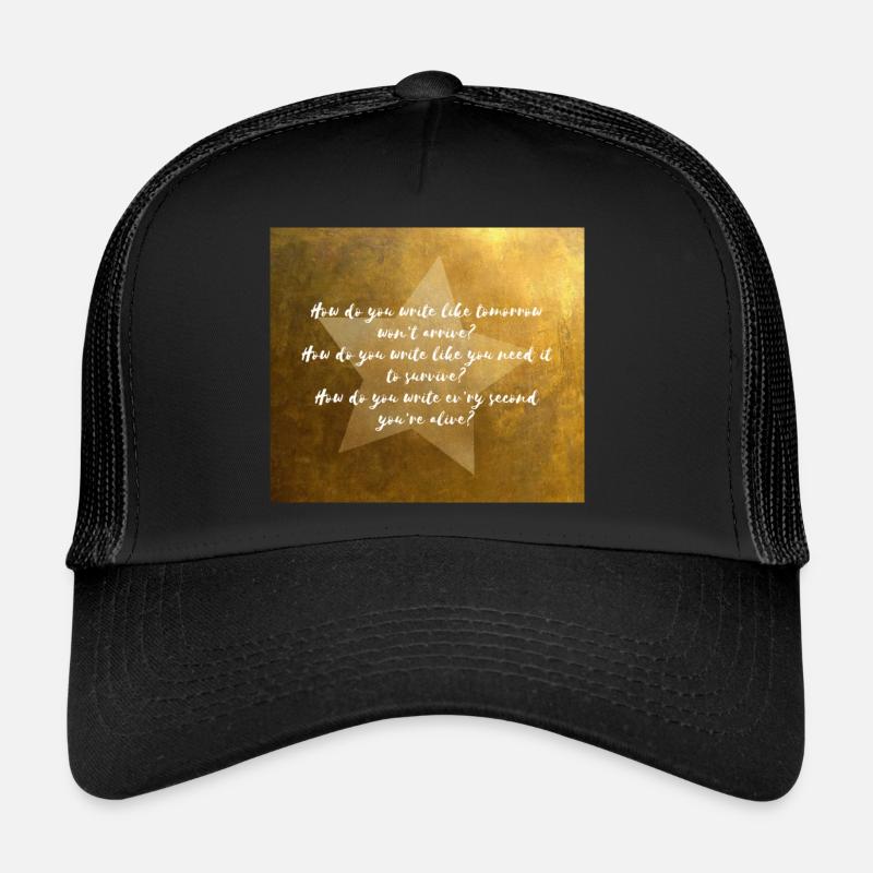 Wie schreiben Sie wie morgen wird nicht ankommen? - Trucker Cap - Schwarz/Schwarz