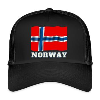 Norwegen - Trucker Cap - Schwarz/Schwarz - Vorne