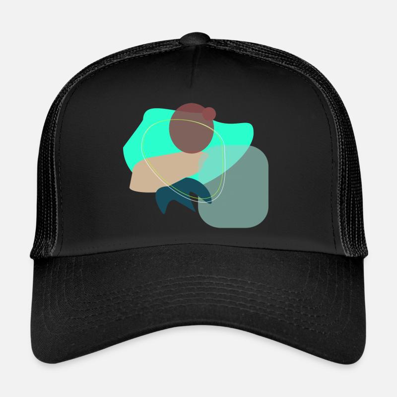 Abstract Shapes - Trucker Cap - Schwarz/Schwarz