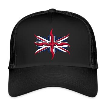 Union Jack British Flag Resistance Style - Trucker Cap - black/black - Front